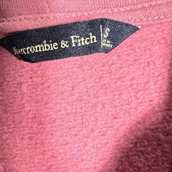 Abercrombie & Fitch cropped zip hoodie mauve Oversized Size Small - Picture 4 of 13